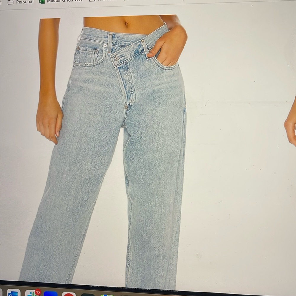 AGOLDE criss crossed upsized Jean